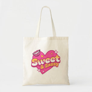 Bolso De Tela Dulce y Sassy Corazón Retro