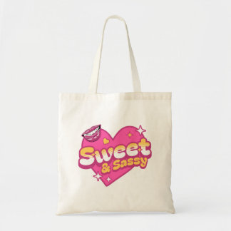 Bolso De Tela Dulce y Sassy Corazón Retro