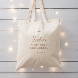 Bolso De Tela Dulce y simple | Rosa Oro Primero Santa Comunión