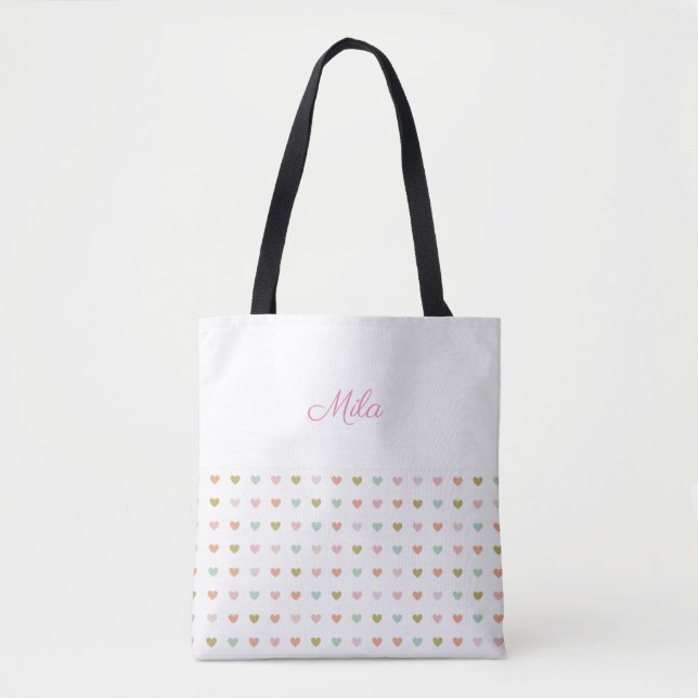 Bolso De Tela Dulces corazones (Anverso)