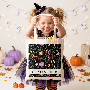 Bolso De Tela Dulces de Halloween Opulentos Truco o Regalo Perso