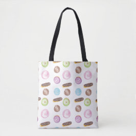 Bolso De Tela Dulces Donas Eclairs Acuarela Diversión Caprichoso