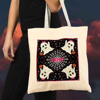 Bolso De Tela Dulces Fantasmas de Halloween Telaraña Truco o Tra