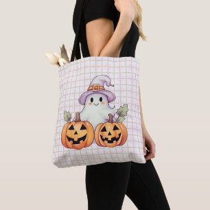 Bolso De Tela Dulces Fantasmas Sombreros de Bruja Brillo Dorado 