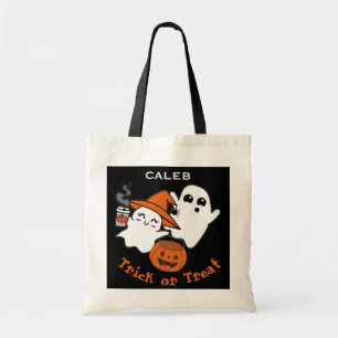 Bolso De Tela Dulces Fantasmas Truco o Trato Halloween Personali