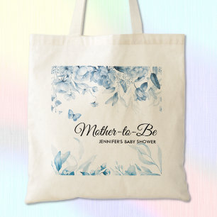 Bolso De Tela Dulces Flores de Arte Azul Encantador Personalizad