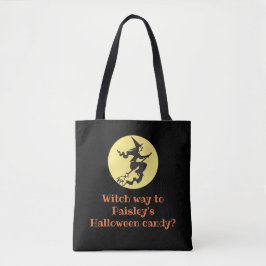 Bolso De Tela Dulces Negros Personalizados de Halloween Bruja Ca