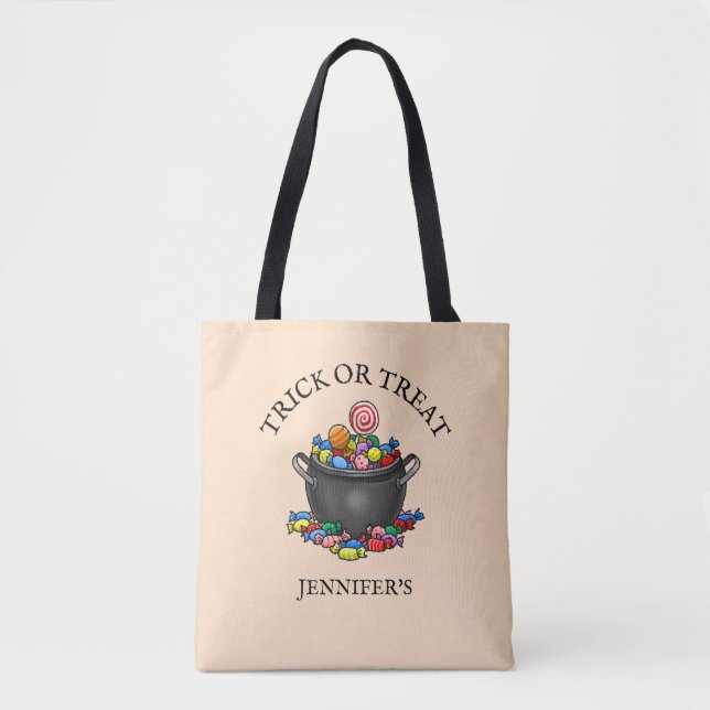 Bolso De Tela Dulces para Truco o Trato (Anverso)