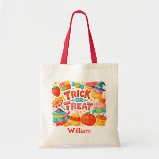 Bolso De Tela Dulces Personalizados Feliz Halloween Truco o Trat