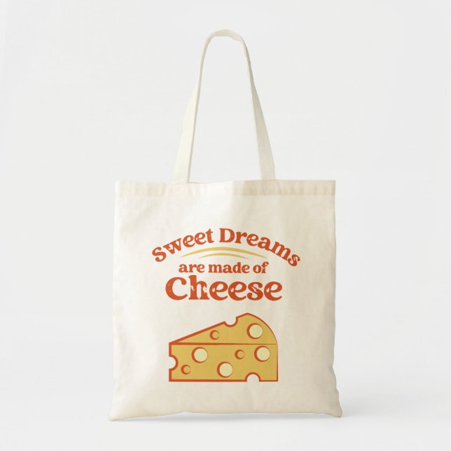 Bolso De Tela Dulces sueños hechos de queso (Frente)