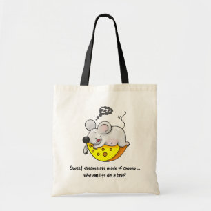 Bolso De Tela Dulces sueños son hechos con el ratón de queso dul