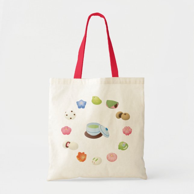 Bolso De Tela Dulces Wagashi de Japón (Frente)