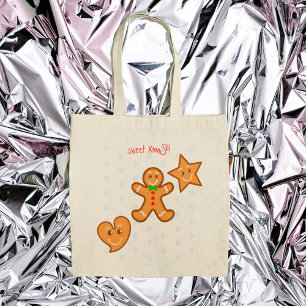 Bolso De Tela dulces XmaS Gingerbread Pals-Candy Cane Personaliz
