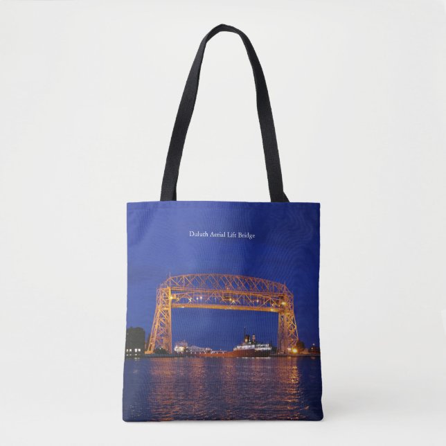 Bolso De Tela Duluth Aerial Lift Bridge y John G. Munson (Anverso)