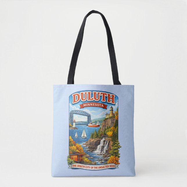 Bolso De Tela Duluth, Minnesota Souvenir Tote Bag, North Shore (Anverso)