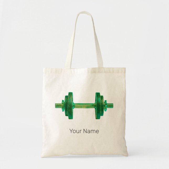 Bolso De Tela Dumbbell Retro Bodybuilder Gym Fitness O Entrenado (Frente)