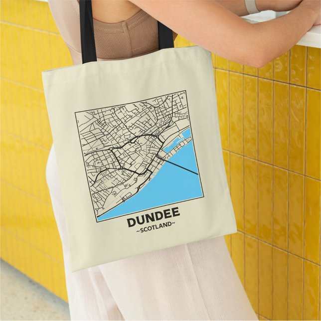 Bolso De Tela Dundee, Scotland City Map Tote Bag (Subido por el creador)