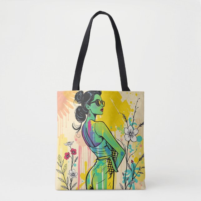 Bolso De Tela Dúo Trópico de Atardecer (Anverso)