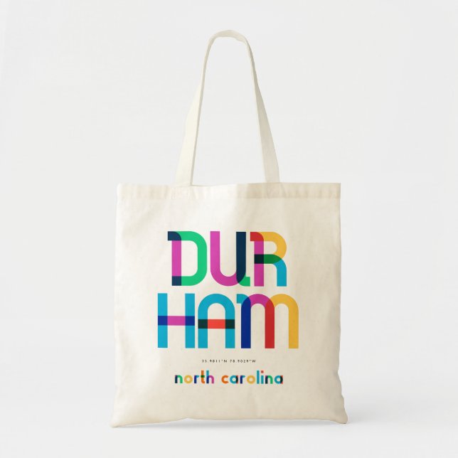 Bolso De Tela Durham North Carolina Mid Century, Pop Art, (Frente)