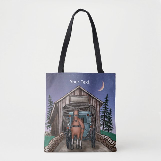 Bolso De Tela Dusk Covered Bridge  (Anverso)