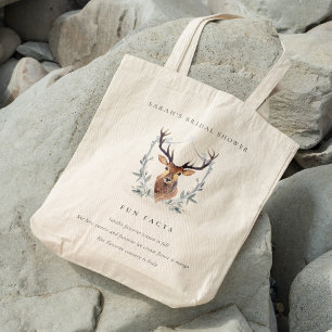 Bolso De Tela Dusky Deer Floral Escudo Fun Hechos Brillante Duch
