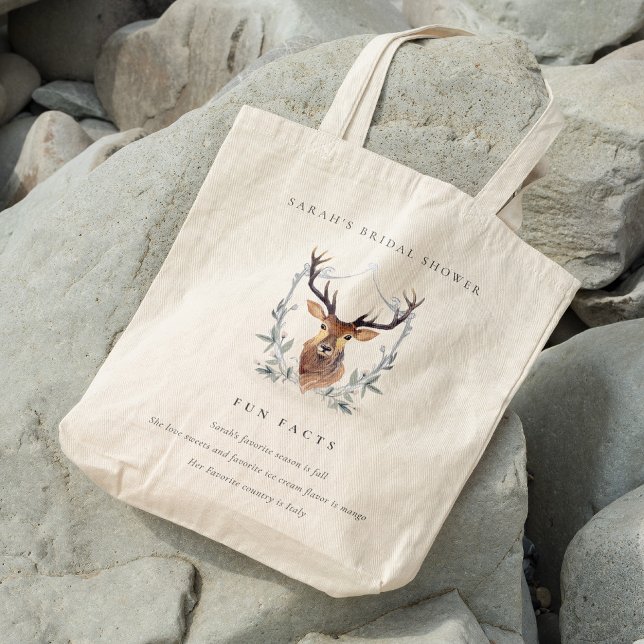 Bolso De Tela Dusky Deer Floral Escudo Fun Hechos Brillante Duch (Subido por el creador)