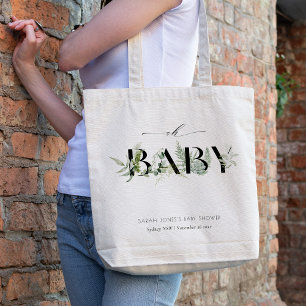 Bolso De Tela Dusky Leafy Fern Succulent Oh Baby Shower