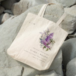 Bolso De Tela Dusky Lilac Watercolor Cottage Boda Floral<br><div class="desc">Dusky Watercolor Lilac Cottage Floral Collection.- es un elegante guion Ilustracion acuarela de suave y delicado prado de lilas perfecto para su primavera de verano y su boda y fiestas de campo. Es muy fácil de personalizar, con sus datos personales. Si necesita cualquier otro producto o personalización que coincida, por...</div>
