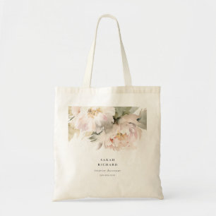 Bolso De Tela Dusky Rubor Peony Watercolor Floral Bunch Business