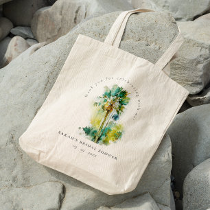 Bolso De Tela Dusky Tropical Watercolor Palm Trees Bridal Shower