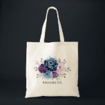 Bolso De Tela Duste azul Marina Púrpura Lilac Bloom regalo de da<br><div class="desc">Elegante espliego azul polvoriento lavanda lila púrpura floral temática dama de honor bolso de regalo con elegante ramo de azul polvoriento, marina, púrpura, flores de rosa de color lila y hojas de eucalipto verde salado. Comuníquese conmigo para obtener ayuda sobre la personalización o si necesita cualquier otro producto con este...</div>
