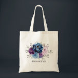 Bolso De Tela Duste azul Marina Púrpura Lilac Bloom regalo de da<br><div class="desc">Elegante espliego azul polvoriento lavanda lila púrpura floral temática dama de honor bolso de regalo con elegante ramo de azul polvoriento, marina, púrpura, flores de rosa de color lila y hojas de eucalipto verde salado. Comuníquese conmigo para obtener ayuda sobre la personalización o si necesita cualquier otro producto con este...</div>