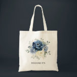 Bolso De Tela Dusty Marina Azul Champagne Boda de marfil<br><div class="desc">Dusto tórax boda floral azul de novias regalo con elegante ramo de azul marino, azul real , blanco , oro, marfil de champán, rosa de color rubor , brotes de flores ranunculus y hojas de eucalipto verde salado y elegante ramo de acuarela. Comuníquese conmigo para obtener ayuda sobre la personalización...</div>