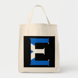 Bolso De Tela E Monograma sobrepuesto sobre la bandera escocesa