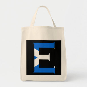Bolso De Tela E Monograma sobrepuesto sobre la bandera escocesa