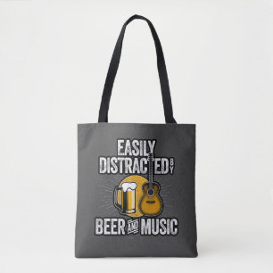 Bolso De Tela Easily Distracted by Beer and Music