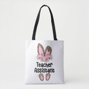 Bolso De Tela Easter Bunny Ear Teacher Leopard Teacher Assistant