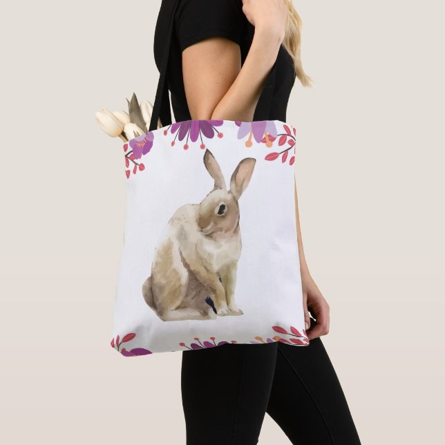 Bolso De Tela Easter Bunny Floral (Detalle)