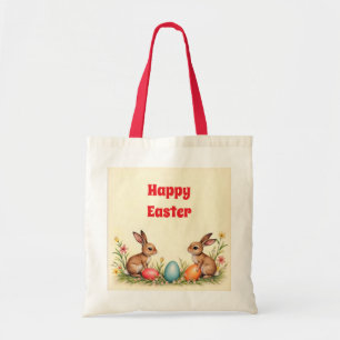Bolso De Tela Easter Little Rabbits Vintage Popular Collection