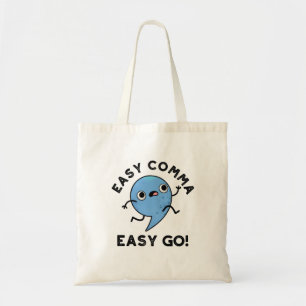 Bolso De Tela Easy Comma Easy Go Funny Punctuation Pun