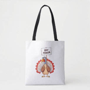 Bolso De Tela Eat Pizza Turkey Día de Acción de Gracias Adulto V