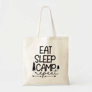 Bolso De Tela Eat Sleep Camp Repeat Funny