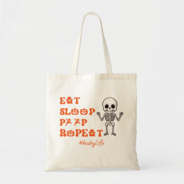 Bolso De Tela Eat Sleep Poop Repete Cute Octubre Nuevo Skeleton