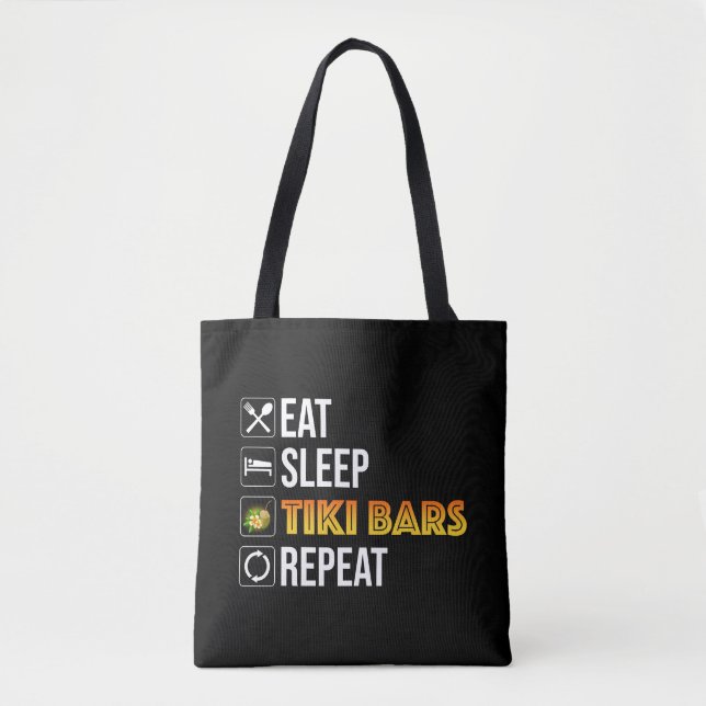 Bolso De Tela Eat. Sleep. Tiki Bars. Repeat (Anverso)