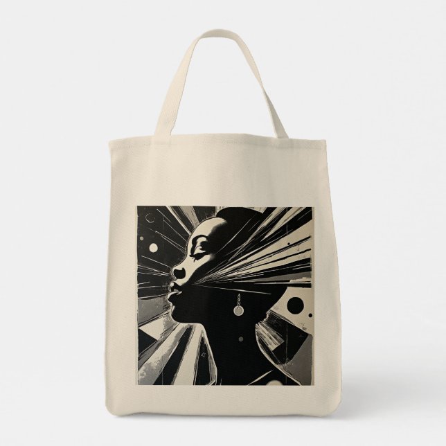 Bolso De Tela Ébano abstracto (Reverso)