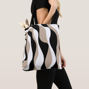 Bolso De Tela Ebb y Flow 4 - Taupe, Negro y Blanco