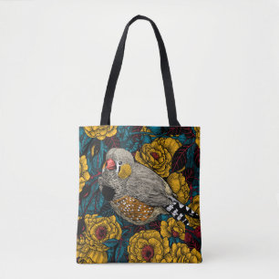 Bolso De Tela Eca de cebra y arbusto rosa