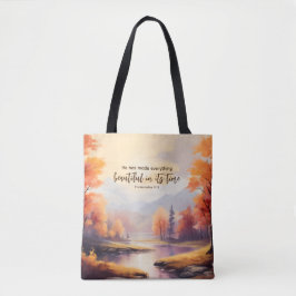Bolso De Tela Ecclesiastes 3:11 Biblia Verse Fall Watercolor