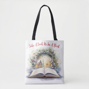 Bolso De Tela Echa Un Vistazo Está En Un Libro
