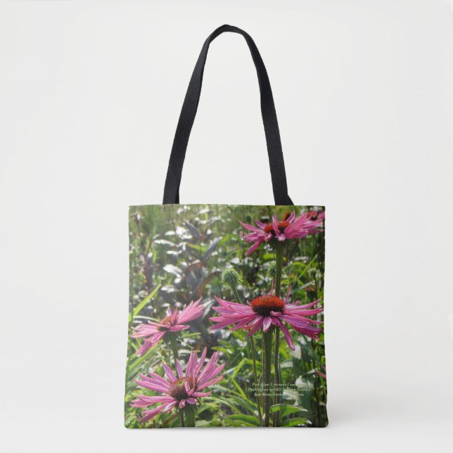 Bolso De Tela Echinacea gigante rosado Coneflower (Anverso)